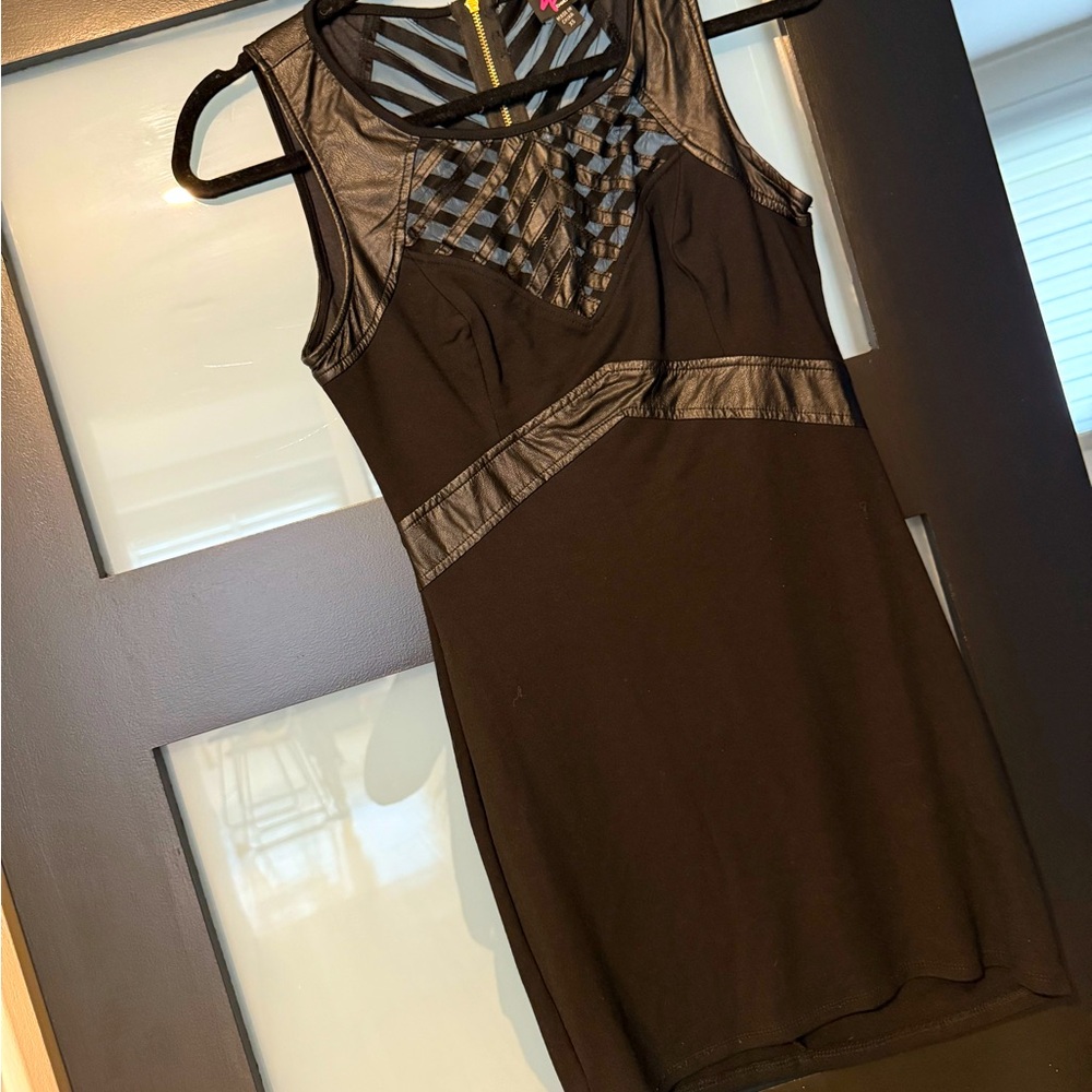 Black Mesh Detail Dress by 2B Bebe